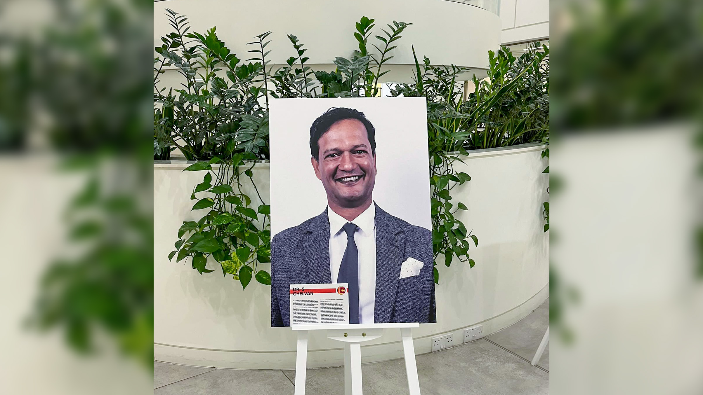 Portrait of Dr S Chelvan included in the ‘South Asians in Law Network’ Diwali photo exhibition